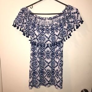 Off shoulder top with ruffle top